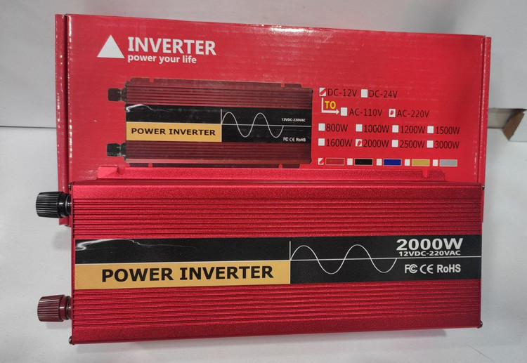 اینورتر 2000 وات POWER INVERTER شبه سینوسی 12V به 220V رنگ قرمز